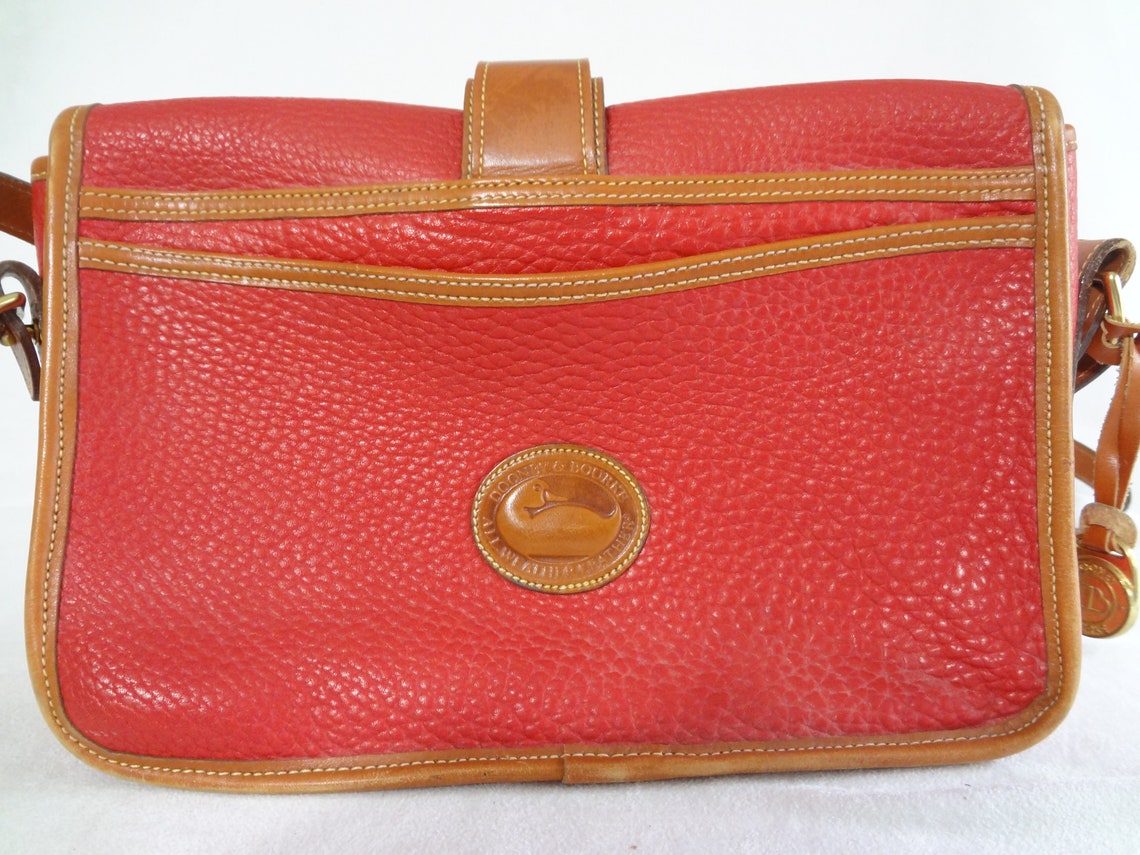 Vintage Dooney and Bourke Red Leather Shoulder Bag Etsy
