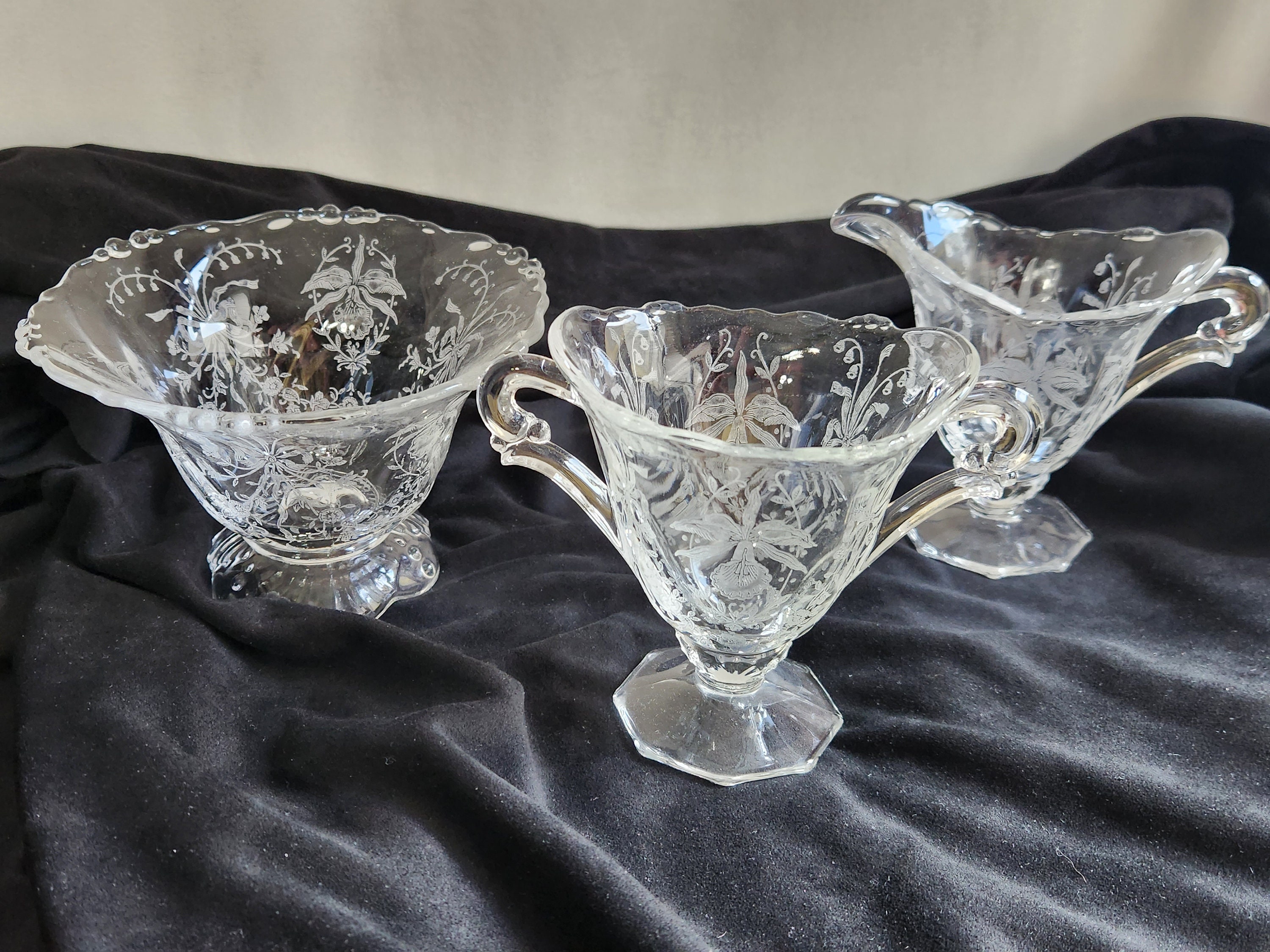 ヘイシー社　Heisey Orchid オーキッド　ボウルとグラス　エレガント ヘイシー社 Heisey Orchid オーキッド ボウルとグラス エレガント