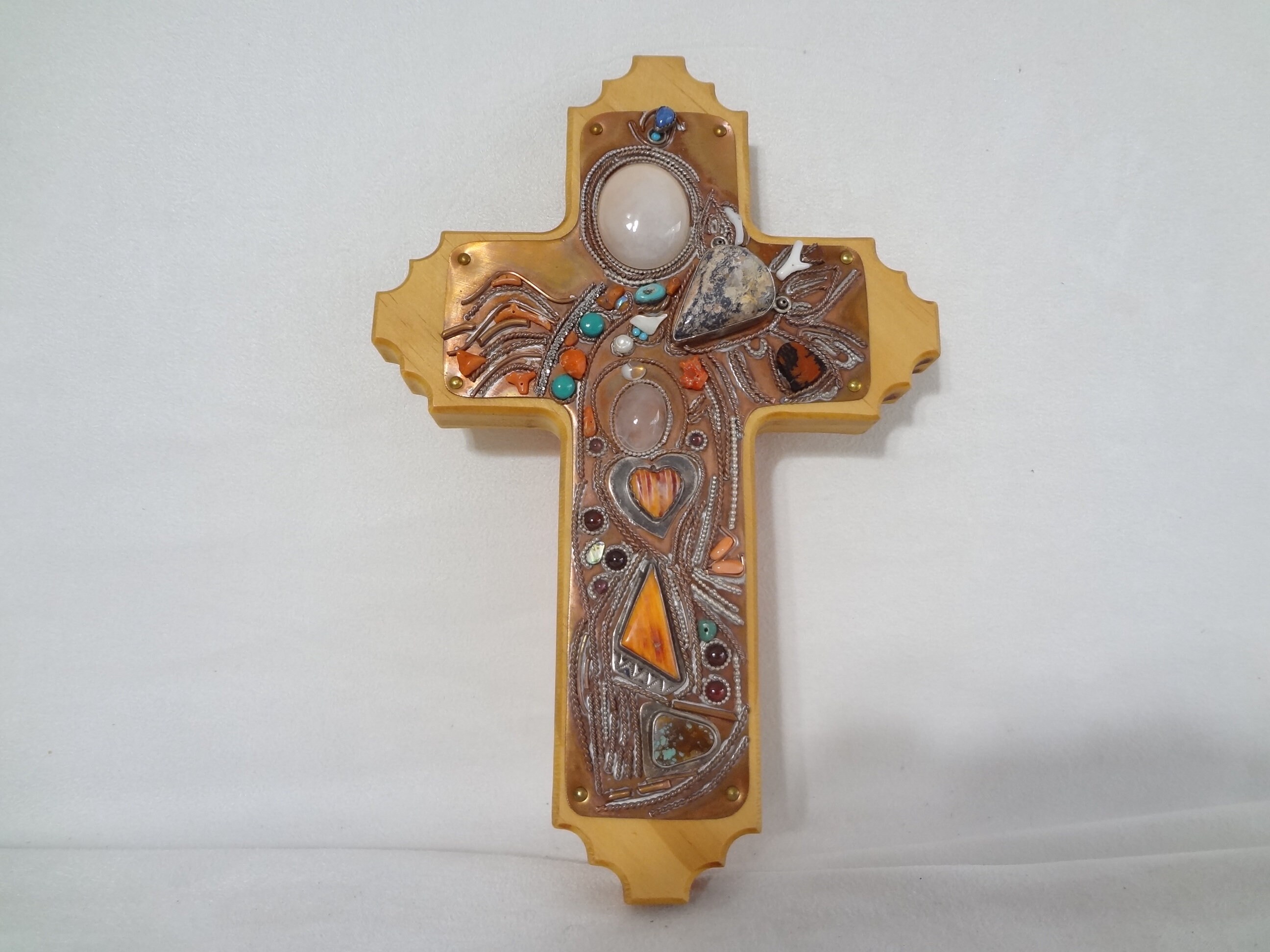 Tupper Hawley Hand Crafted Wood Cross Encrusted With Semi | Etsy