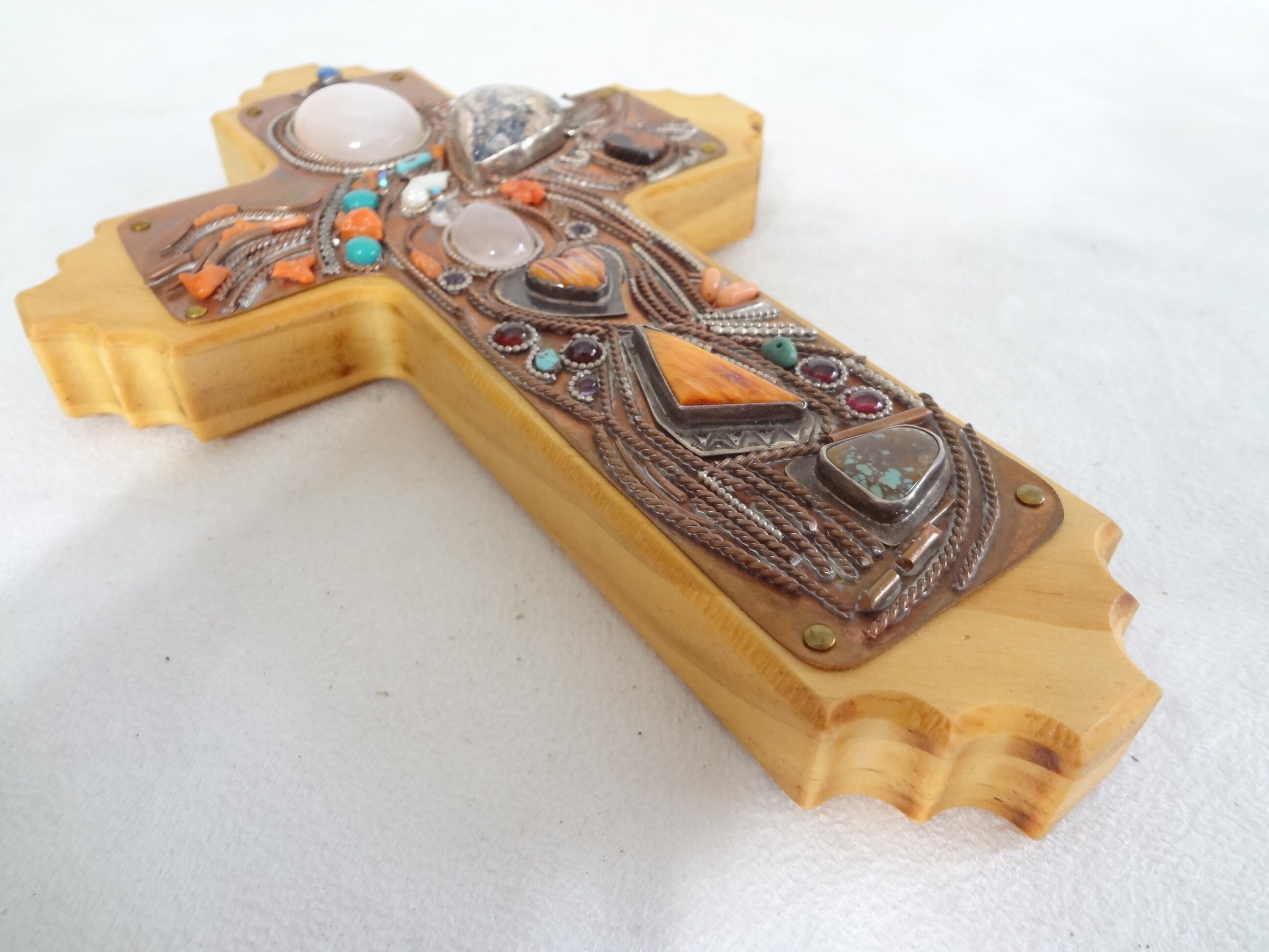 Tupper Hawley Hand Crafted Wood Cross Encrusted With Semi | Etsy