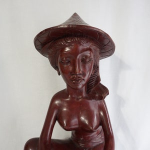 Hand Carved Vintage Siwa Balinese Wood Sculpture
