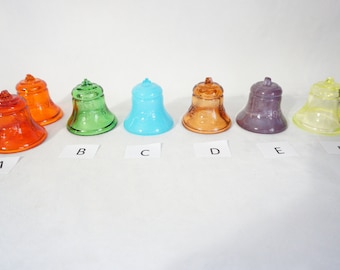 Vintage Miniature Pressed Glass Degenhart Liberty Bells