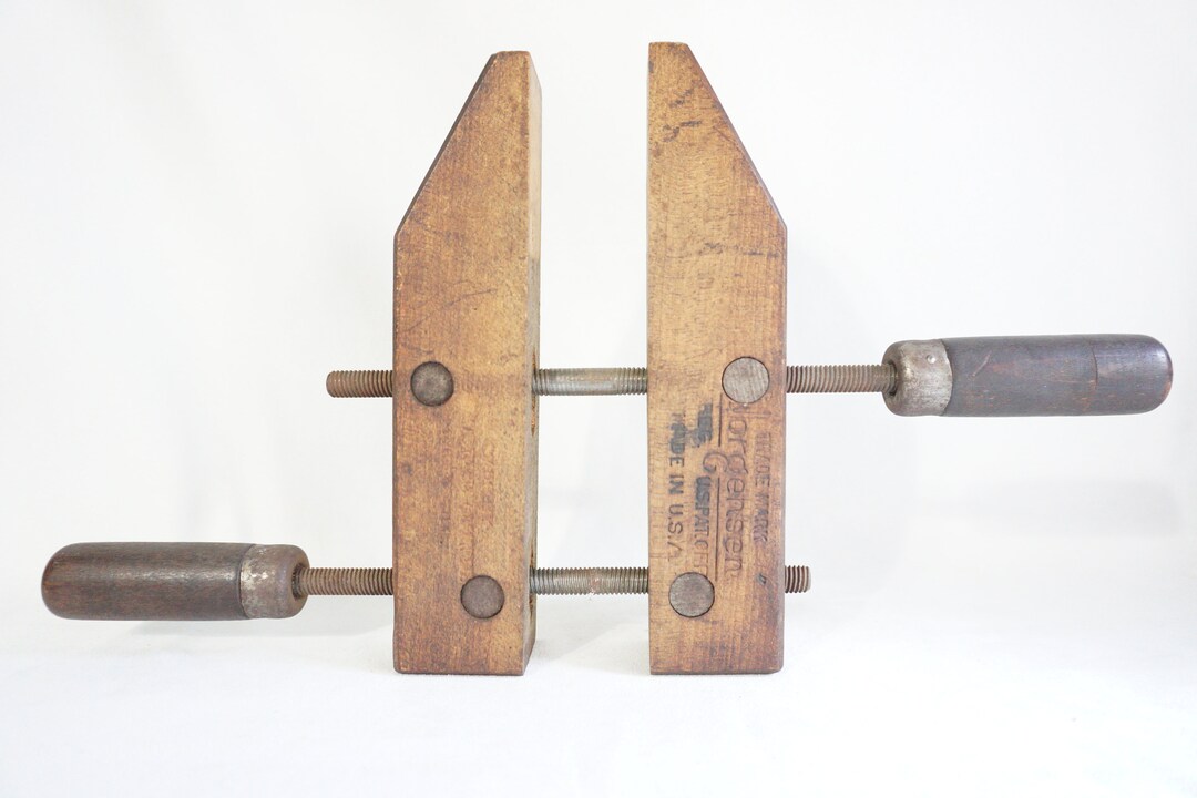 Vintage Wood Screw Vice Clamp Etsy