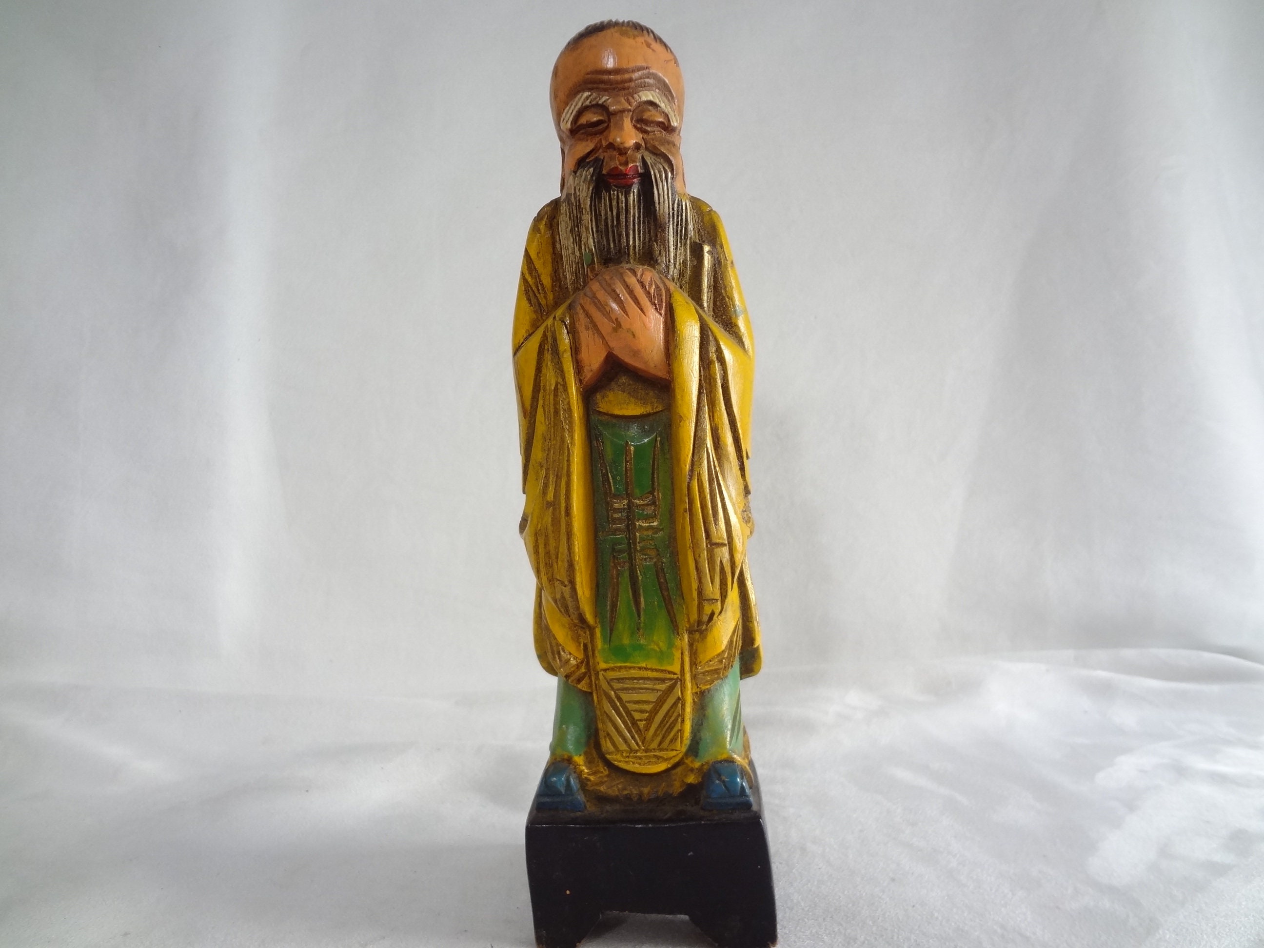 ヴィンテージ 中国製 11.5 インチ 手彫り 木製 不滅の像 - Etsy 日本