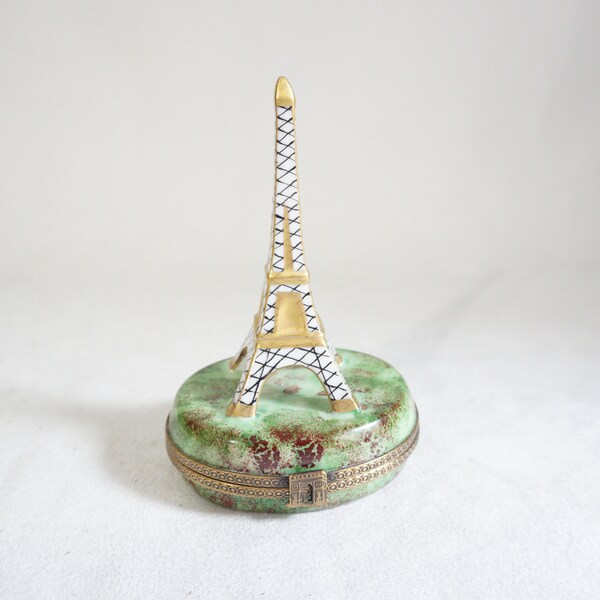 Vintage Eiffel Tower Limoges hand painted Trinket Box