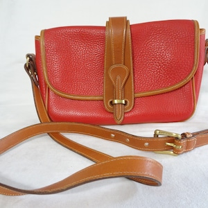 Vintage Dooney and Bourke Red Leather Shoulder Bag