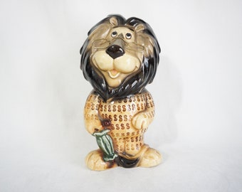 Tirelire vintage Lefton Hubert le lion fabriquée au Japon H 13384