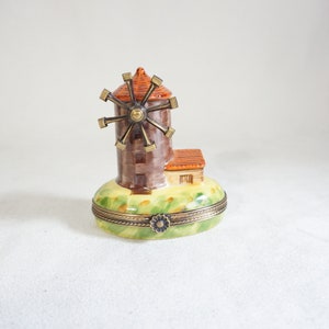 Vintage Windmill Limoges hand painted Trinket Box