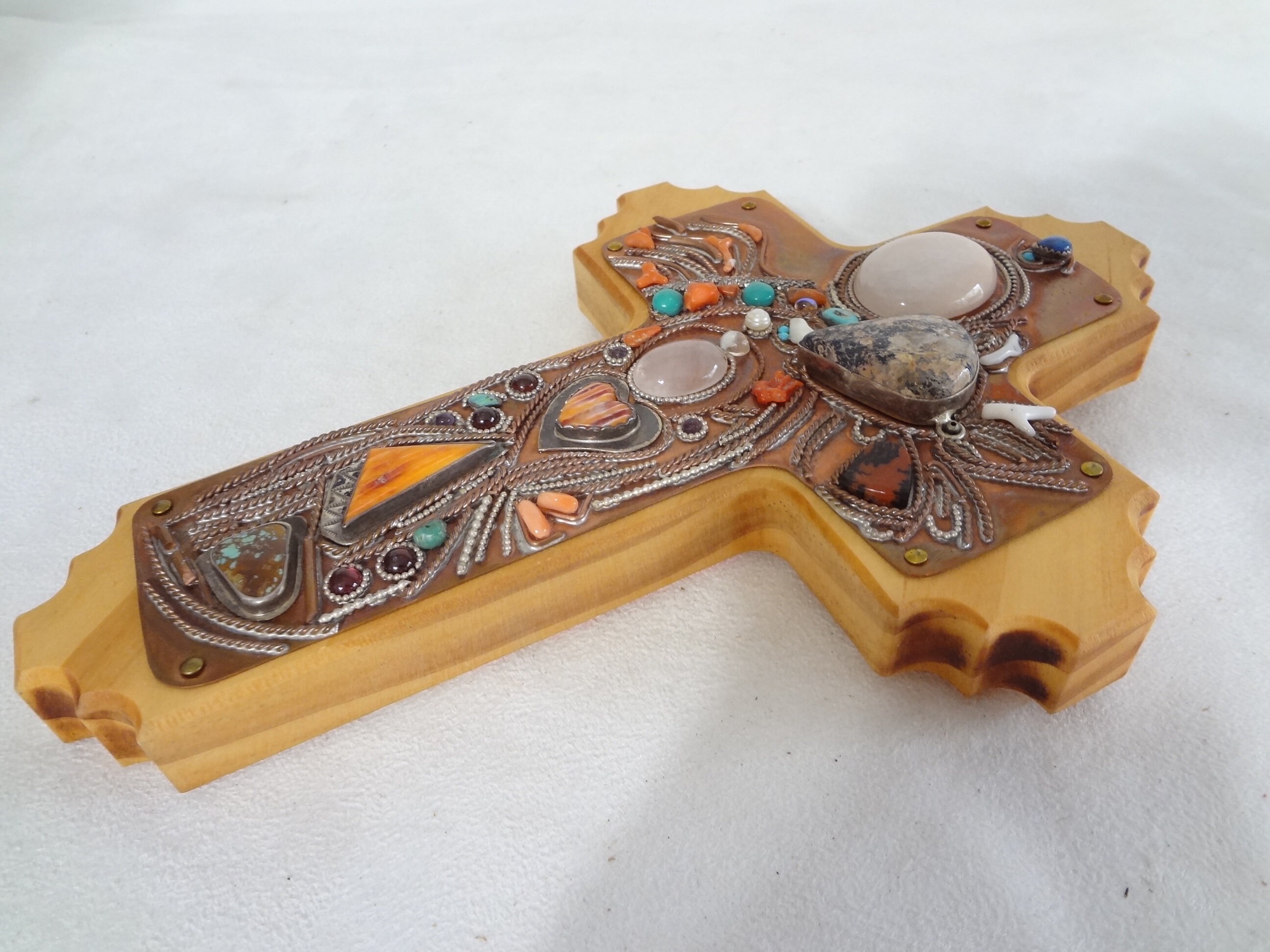 Tupper Hawley Hand Crafted Wood Cross Encrusted With Semi | Etsy