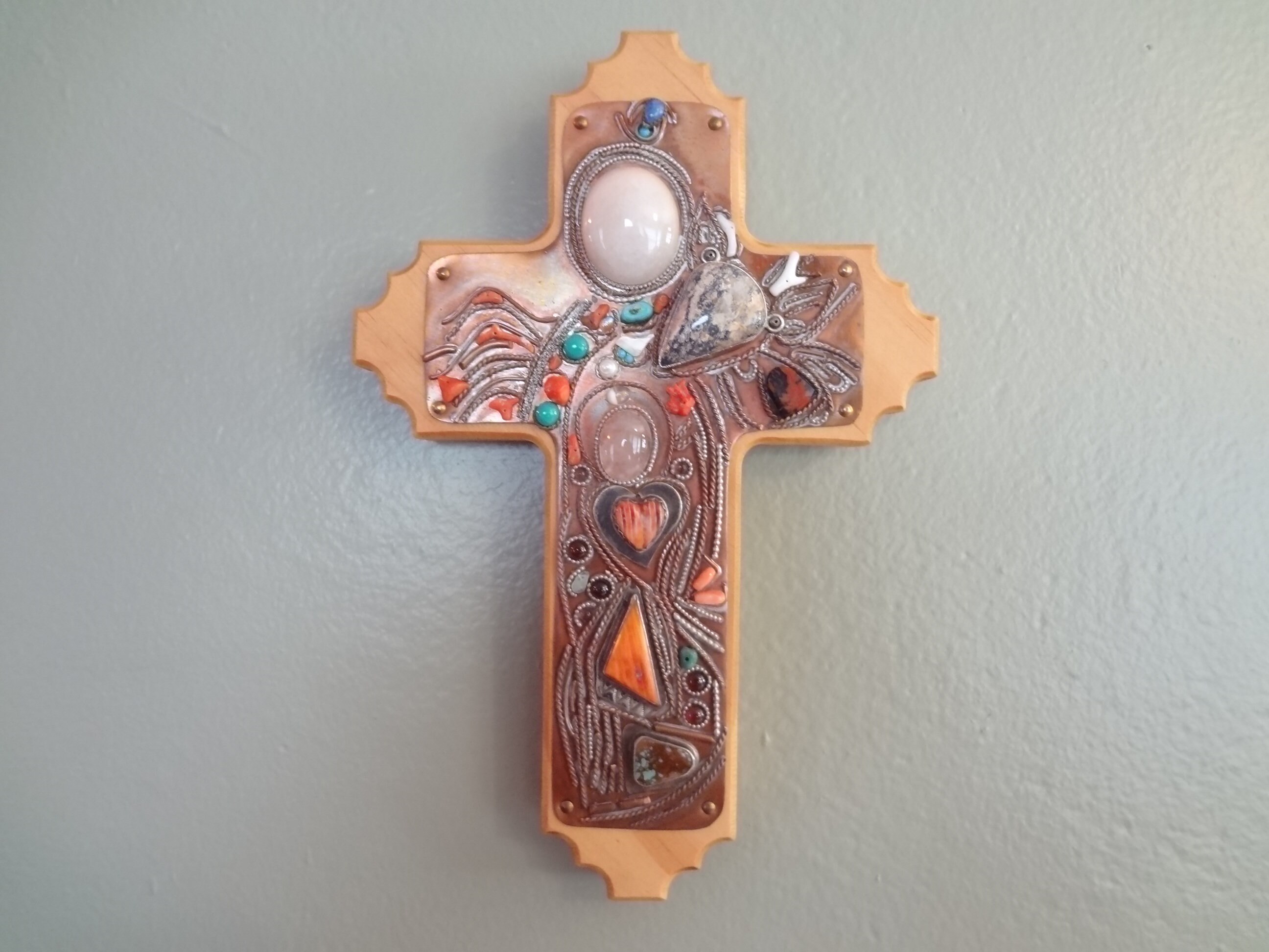 Tupper Hawley Hand Crafted Wood Cross Encrusted With Semi | Etsy