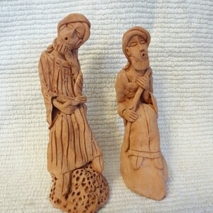 Pair of Vintage Moroccan Red Clay Figurines