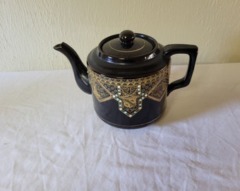 Vintage Brown Betty Teapot, 1960s Redware, Brown Glazed