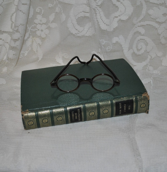 Vintage Bakelite Brown Eye Glasses, 1930s Womens