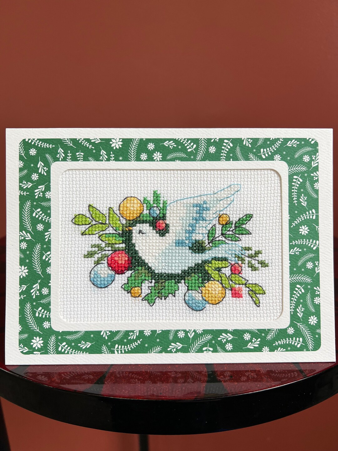 Cross Stitch Christmas Greeting Card Etsy