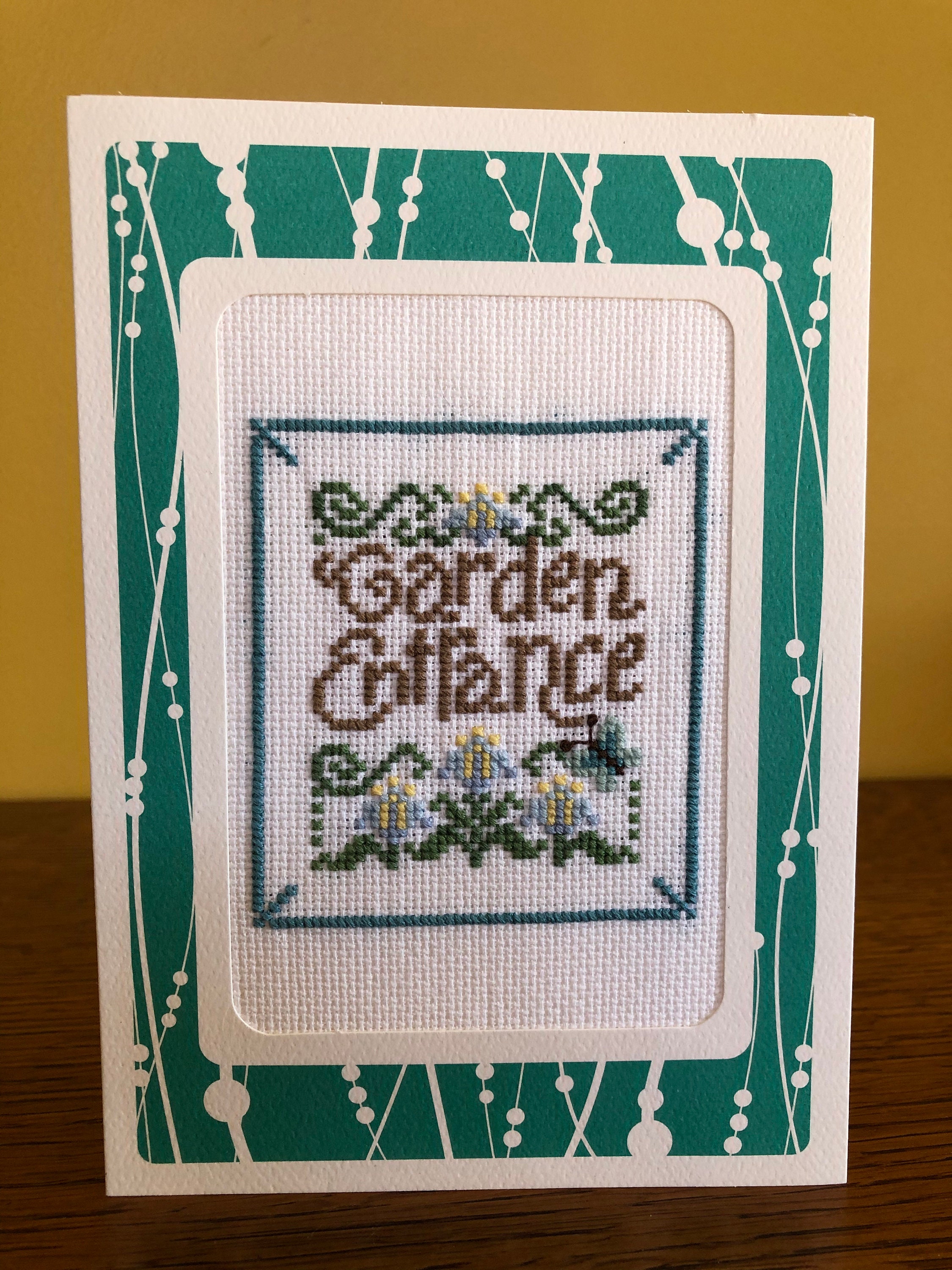 Cross Stitch Spring Greeting Card Handmade Finished Etsy