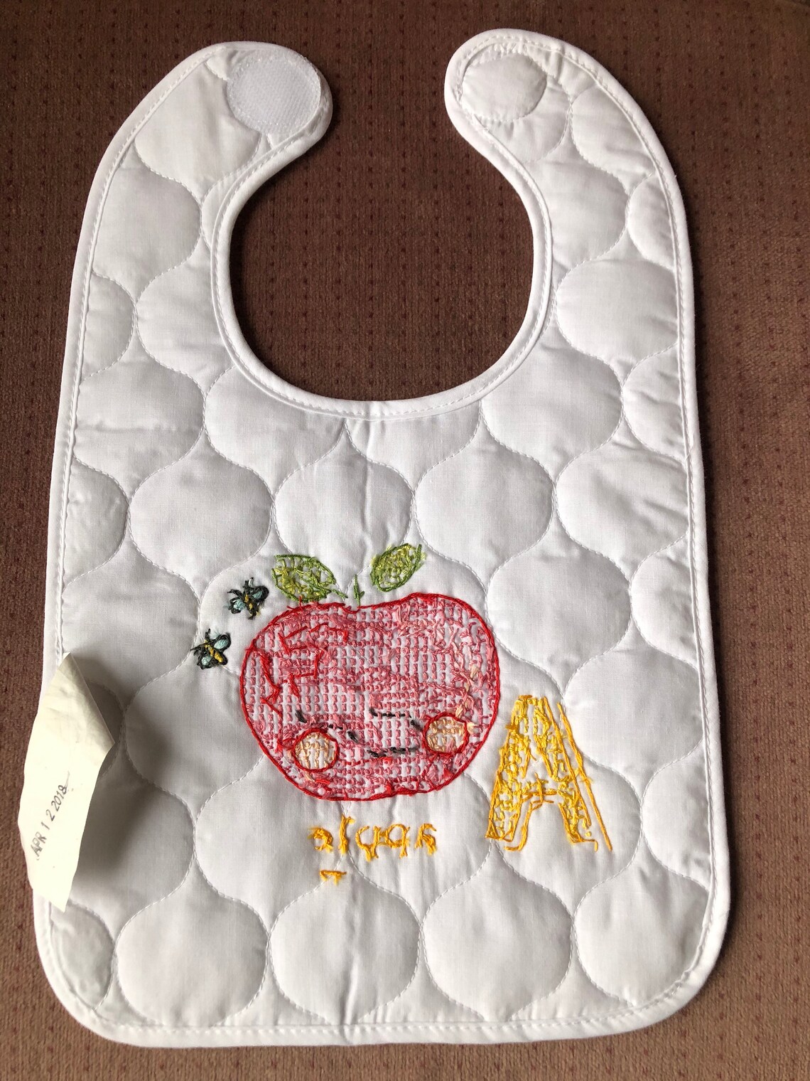 Cross stitch baby bib handmade finished Etsy