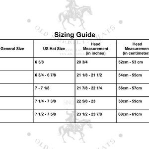 May include: Sizing guide for hats, showing hat sizes in US sizes and inches, and head circumference in centimeters.  Sizes include XS, S, M, L, and XL.