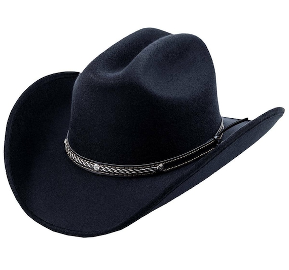 Men's Black Western Cowboy Hat, the Old Beristain Style, Orma California. -   Canada