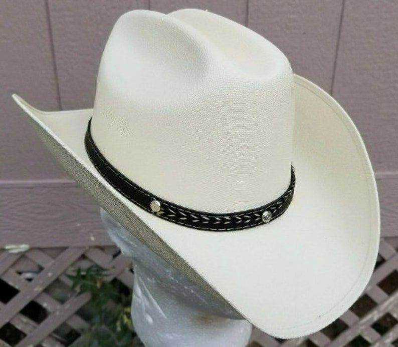 Western White Canvas Child Cowboy Hat Size 6 3/4 for Kids Etsy
