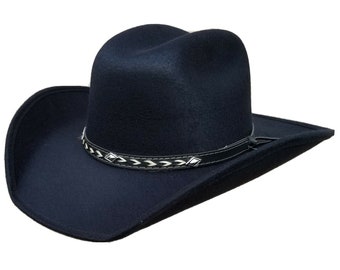 Western Black Child Cowboy Hat size 6 3/4 for Kids w/short brim (from 5-10 years old around)