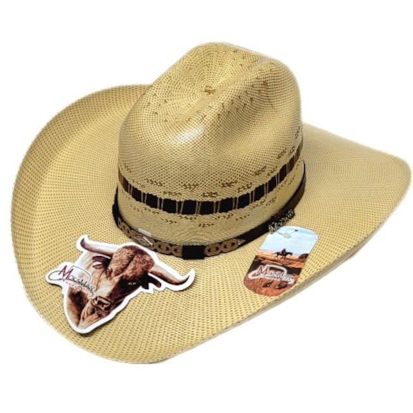 Highest quality brown straw cowboy hat vaquero rodeo made in Mexico