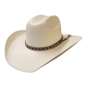 Western White Child Cowboy Hat adjustable size 6 3/8 for Kids w/short brim (from 1-2 years old around)