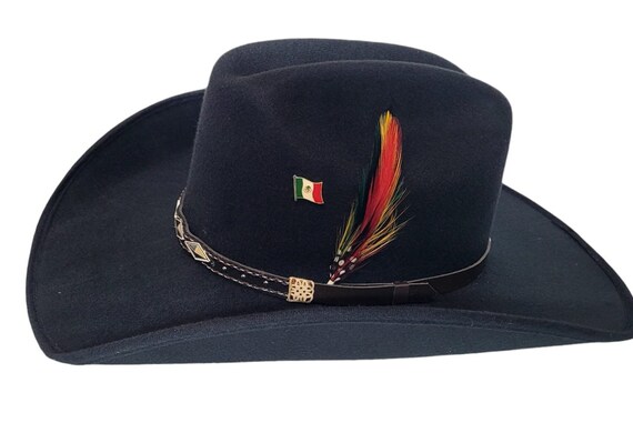 Beautiful Handmade in Mexico black hat with feathers Handmade Hat Feathers: Western Style Fedora, Trilby - Etsy main image 3