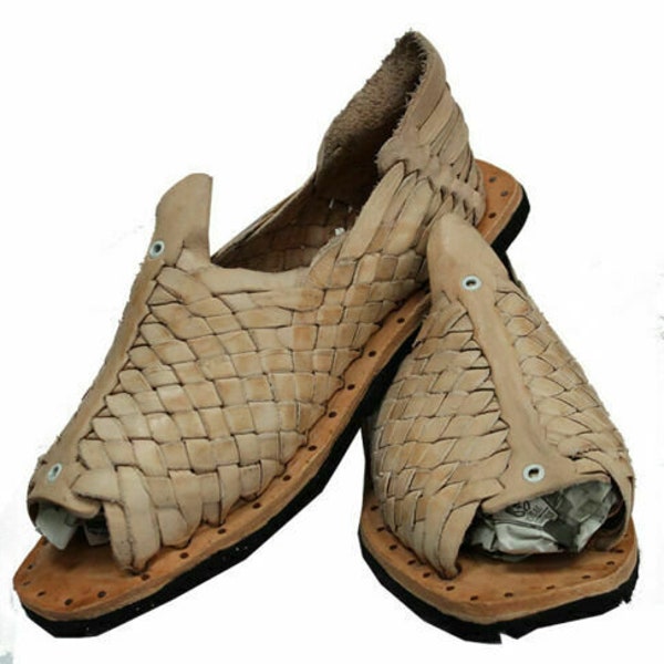 Mexican Huaraches sandals one hundred 100 nails White Leather Tire Sole natural color