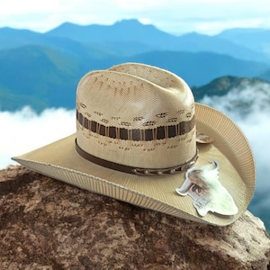 Highest quality brown straw cowboy hat vaquero rodeo made in Mexico