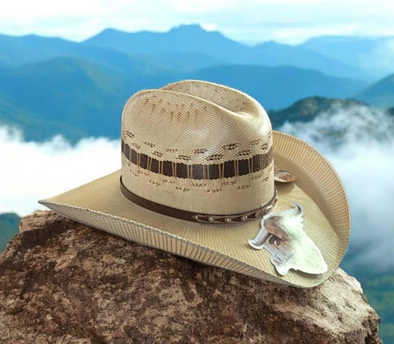 Highest Quality Brown Straw Cowboy Hat Vaquero Rodeo Made in  display picture 3