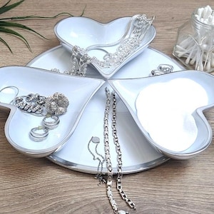 Handmade, Recycled Aluminium Heart Jewellery Dish Gift Box Set l New Home Gift l I Love you l Romantic Gift l Gift for girlfriend l Love