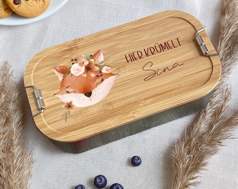 Brotdose personalisiert | Kindergarten | Einschulung | Brotdose für Kinder | Edelstahl | Vesperdose | Lunchbox | Schule