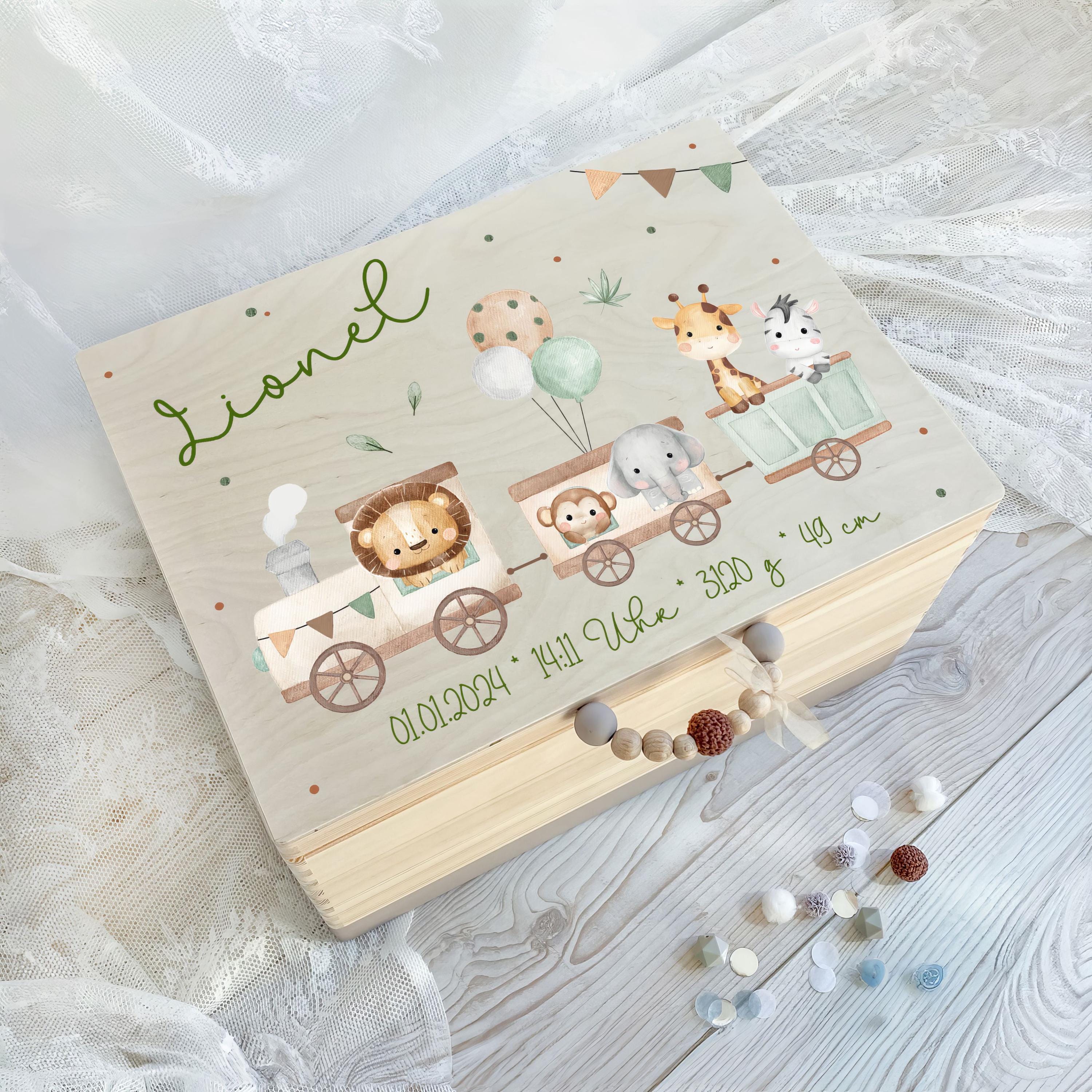 Baby-Geschenkset 5-teilig – 100% Baumwolle, 0–6 Monate, Elefanten-Motiv, Grün