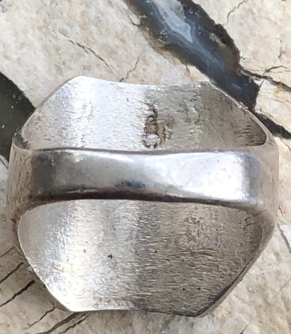 Etched Sterling Overlay Eagle Ring, Handsome Vint… - image 7