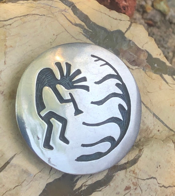 Boutons De Manchette Vintage En Argent Sterling - Design Glyphe - Signé Mexico - Occasion