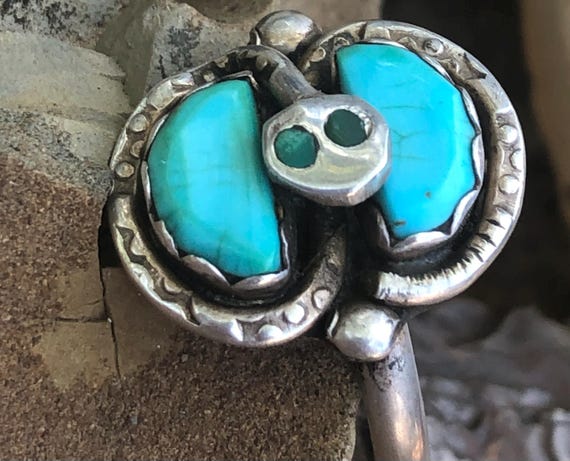 Zuni Effie Calavaza Snake Ring, Size 7-1/2. Southwest… - Gem