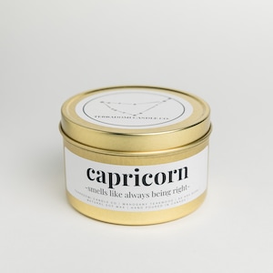CAPRICORN Soy Candle- Star Sign Scented Candle | 50 hr burn | Astrology Candle | Soy Candles Canada | Funny Star Sign Gift | Handmade