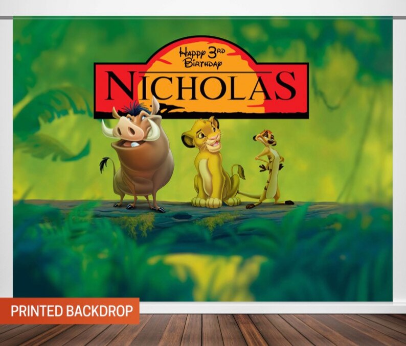 Lion King Birthday Backdrop, Lion King Silhouette Backdrop, Birthday