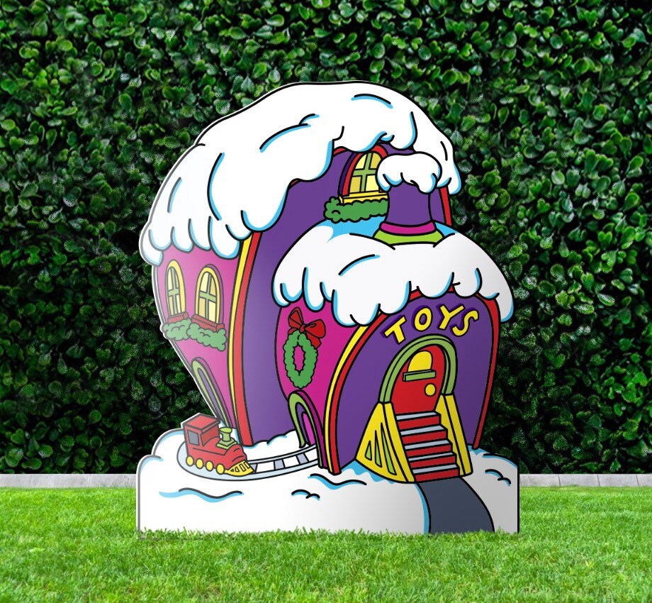 Grinch Yard Decoration Whoville House Grinch House The Etsy