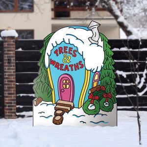 Grinch Yard Decoration, Whoville House, Whoville Yard Sign, Whoville Christmas Decoration, Printed on: 4mm CORRUGATED BOARD!