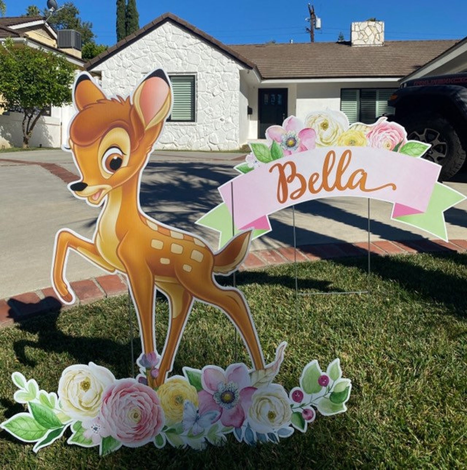 Deer Yard Decoration Deer Birthday Backdrop Deer Birthday Etsy