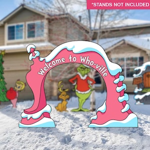 Welcome to Whoville Yard Sign, Welcome to Whoville Arch, Christmas Yard Decoration, Grinch Yard Sign, 4mm Corrugated Cutout