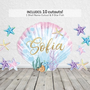 Mermaid Shell Yard Sign, Mermaid Birthday Backdrop, Under The Sea Birthday, Cutouts, Yard Decoration, Photo Props, Room Decor, Yard Prop