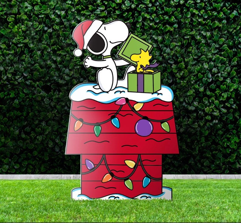 Peanuts Christmas Yard Decoration Peanuts Christmas Yard Art Etsy