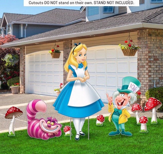 Alice in Wonderland Party Decoration, Yard Sign, Alice in