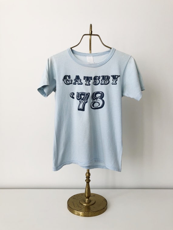 GATSBY Vintage 1970s 1978 Baby Blue T Shirt