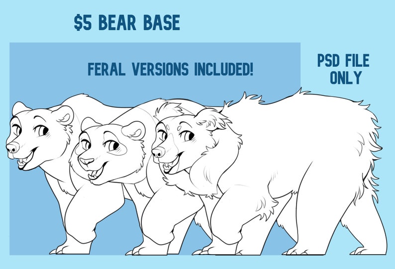 Furry Anthro Bear Base Pack - Etsy