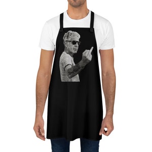 Halftone Effect Bourdain Bird Apron 2 | Bourdain No Quote Chef&#39;s Apron | Anthony Bourdain&#39;s Old Restaurant | Kitchen Apron