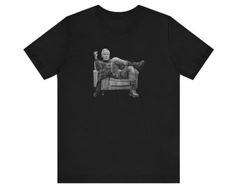 Anthony Bourdain State of Mind Halftone Print Effect |  Tony Bourdain Sitting | Unisex Jersey Short Sleeve