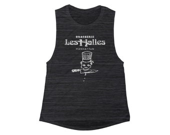 Vintage Looking Brasserie Les Halles Tank  | Anthony Bourdain's Old Restaurant Ladies Tank | Women's Flowy Scoop Muscle Tank